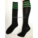 Black and green triple striped knee..